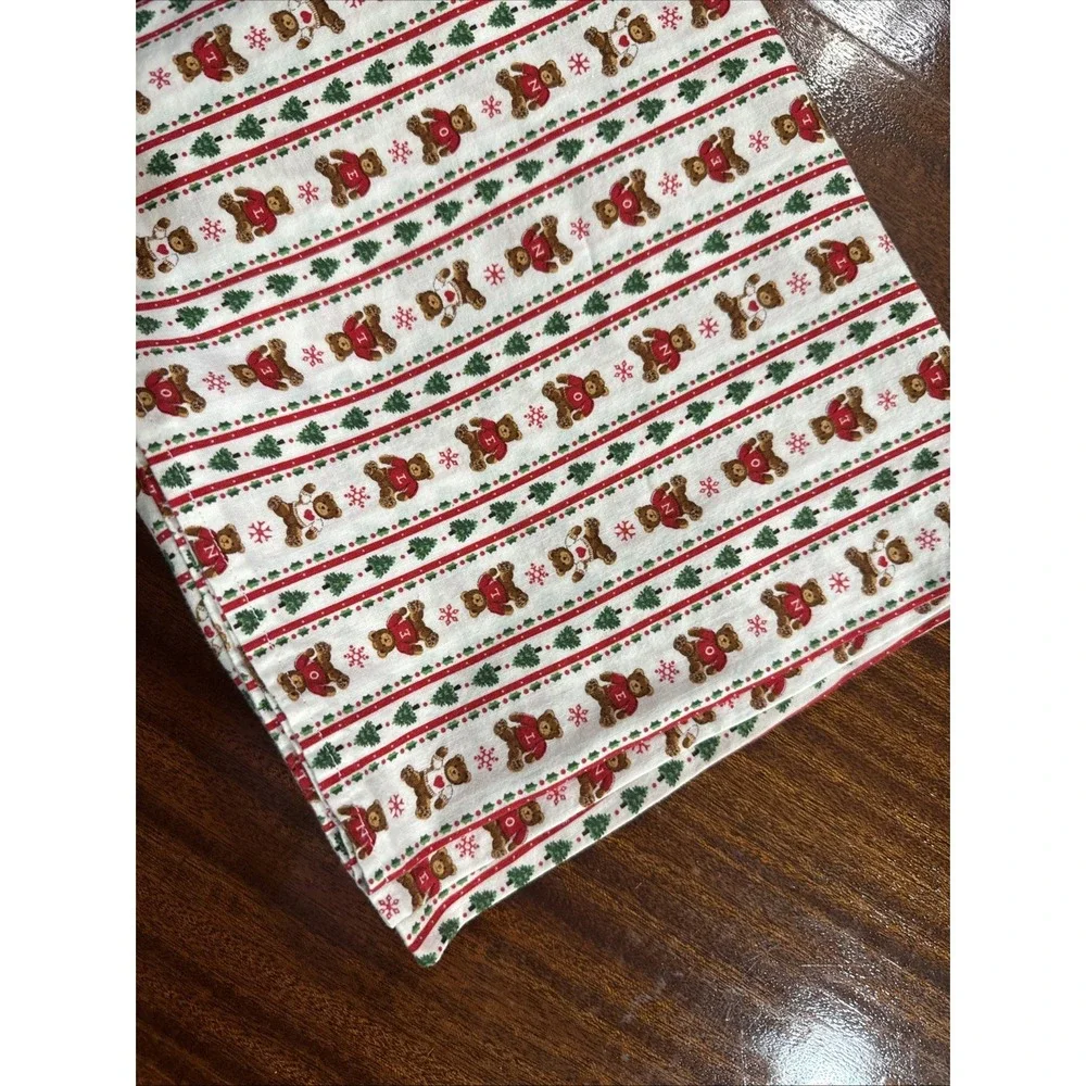 Vintage Cottage Core Pillowcase Christmas Teddy Bear King Size EUC Handmade